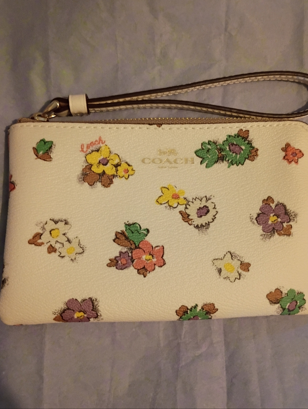Coach Floral Field Print Wristlet NWOT